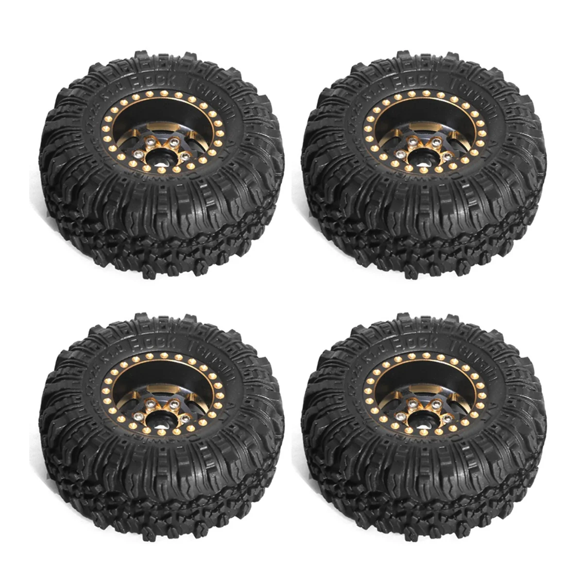 

1.0 Inch Metal Wheels with Tires Upgrade Hub Tyre Set for 1/18 RC Car TRX4-M SCX24 RC Parts