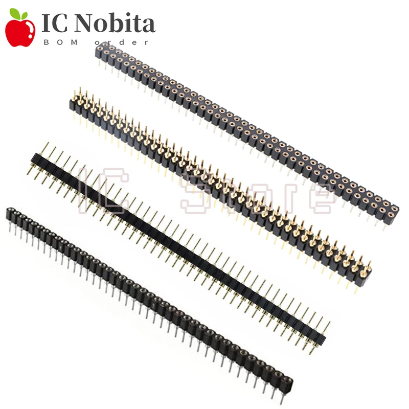 5PCS 40Pin 2.54mm Round Hole Female Connector Round Connector Single Row Double Row Connector Digital Tube Socket Arduino