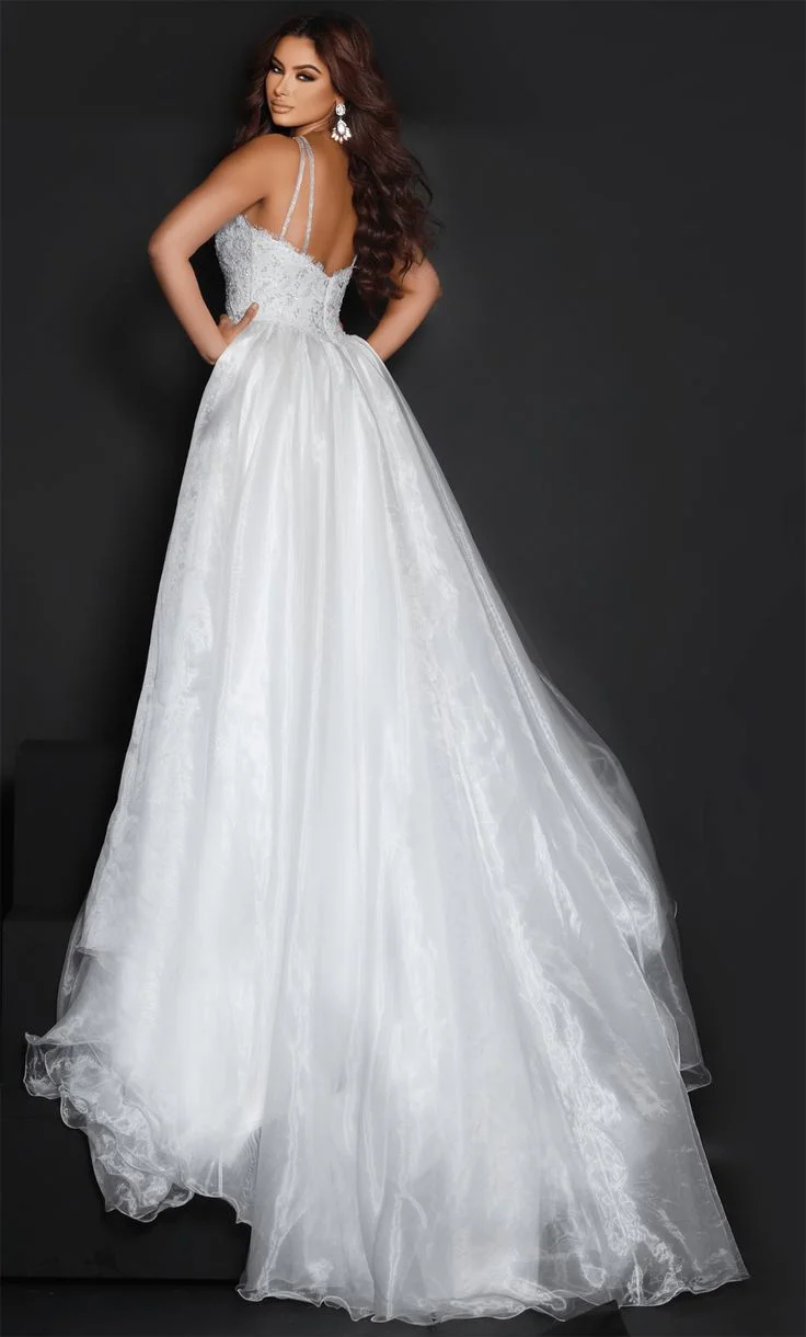 Customized White Luxury Fishtail Wedding Dress Elegant Detachable Tail Drag Wedding Dress Strapless Wedding Dress Lace Wedding D