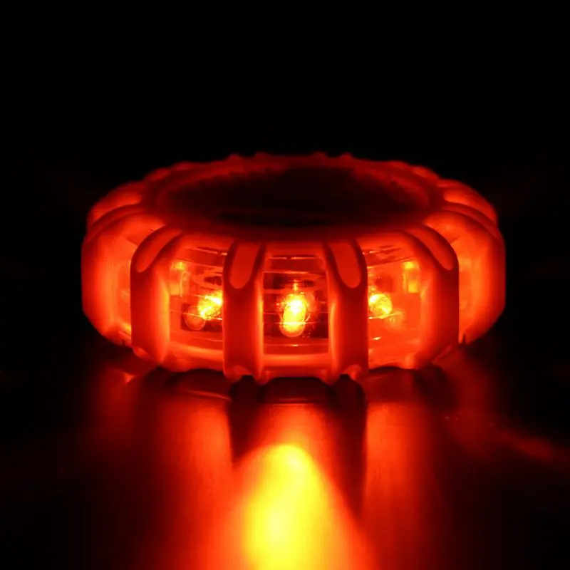 12 LED 8 Modes Traffic Safety Road Flare Flashing Emergency Warning Alarming Light Magnetic Base Disc Beacon For Car Truck Boat