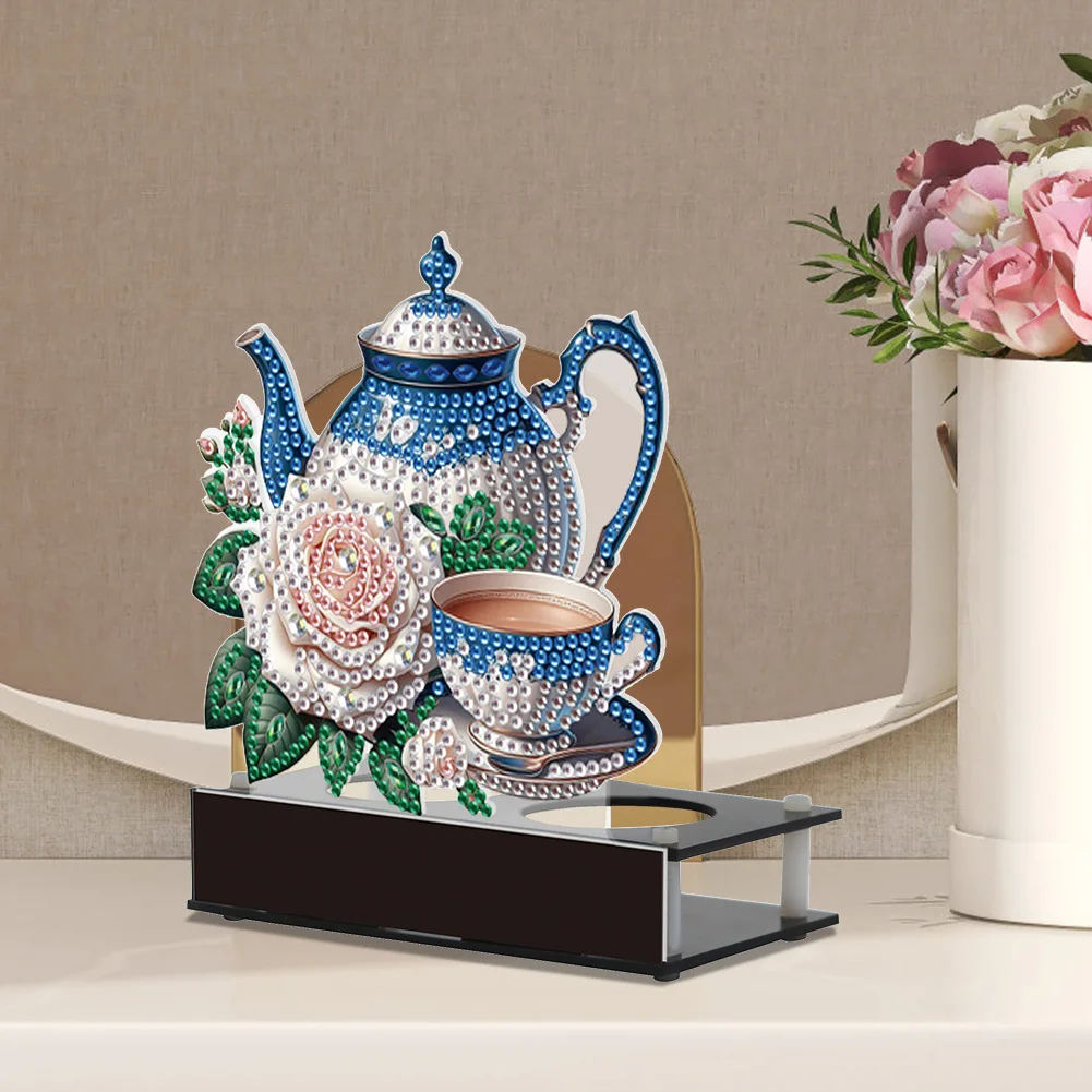 

Kissing Gnome Diamond Painting Candle Holder Ornaments Desktop Tea Light Candle Holder Aromatherapy Candle Holder for Home Decor