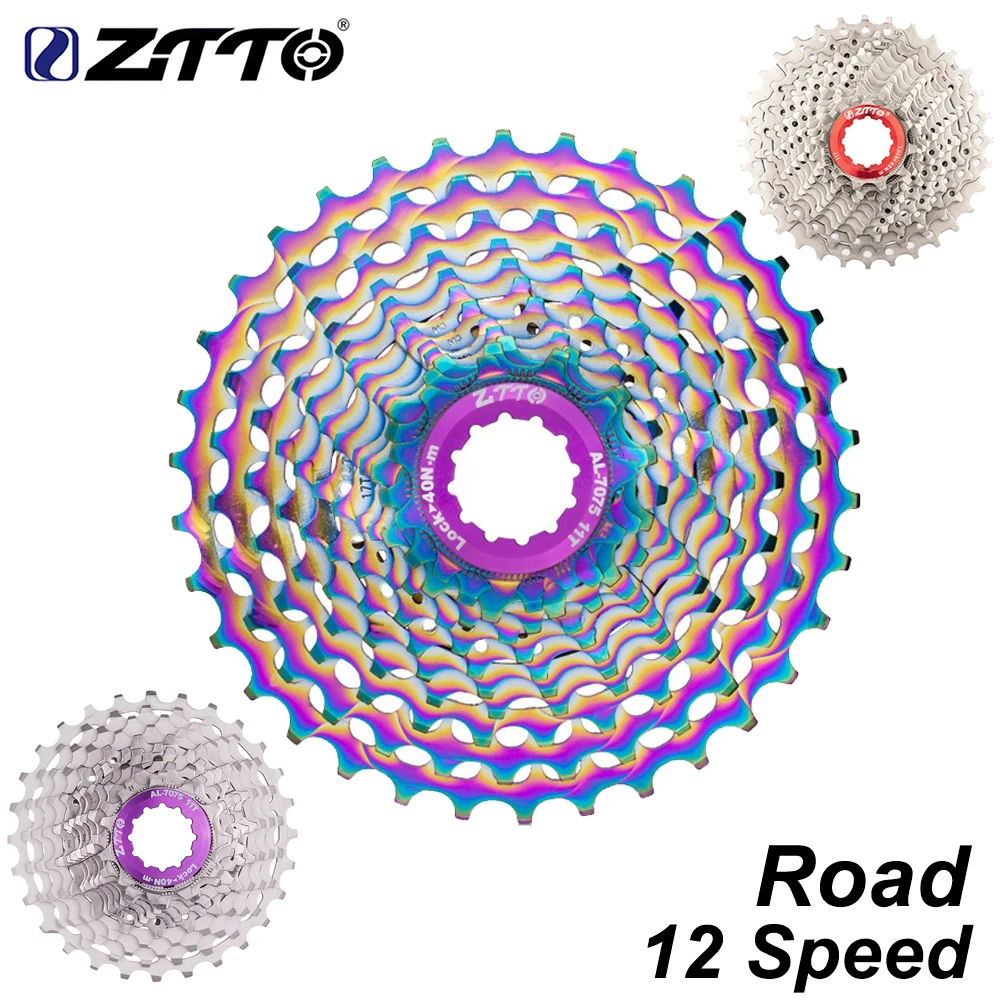 ZTTO Road Bike 12 Speed Cassette 12S HG SLR CNC 11-32 34T Gravel Bike Ultralight Freewheel Flywheel 12speed Bicycle Sprocket