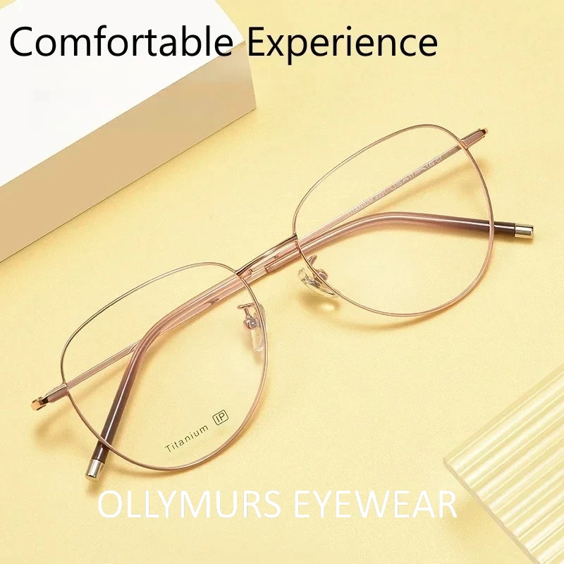 

OLLYMURS Titanium Ultralight Oval Custom Prescriptions Retro Glasses New For Men and Women Eyeglasses Simple Designer Eyewear
