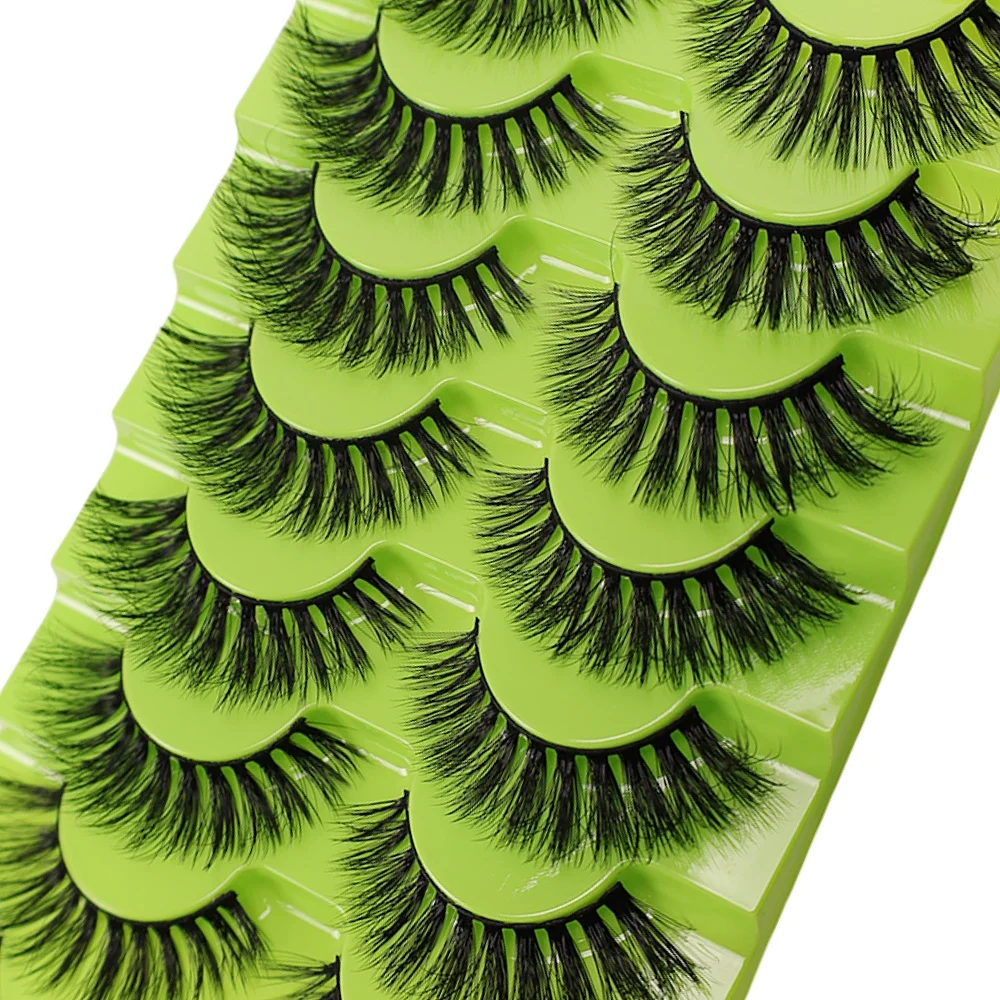 誇張された超厚手のつけまつげ,まつげエクステ,耐久性,光沢のある目,非常に細かい,6D, 8ペア