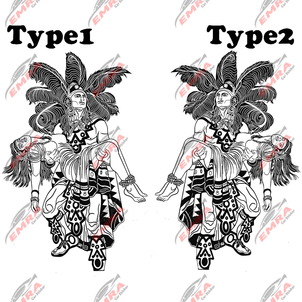 Aztec Man Women Stickers For Car Stickers External Accessories Hood Decoration Die Cutting Waterproof Prevent PVC Vinyl Decal