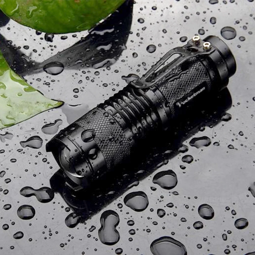 1~20Pack Q5 LED Flashlights Pocket Mini Zoomable Torch Aluminium Alloy Emergency Tactical Small Light Self-defense Super Bright