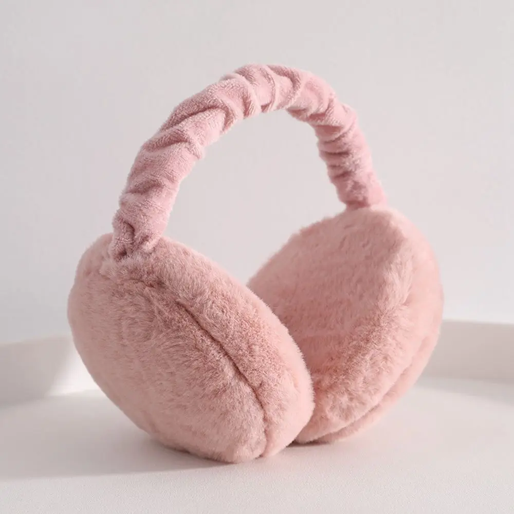 Simple Soft Thicken Pure Color For Girls Men Winter Ear Cover Korean Plush Earlap Warmer Headband Women Foldable Earmuffs