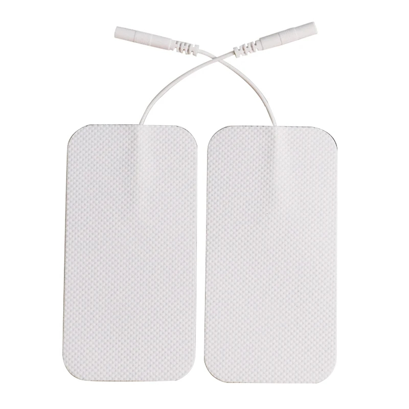 10pcs 2mm Plug Self Adhesive Replacement Tens Electrode Pads Square  Muscle Stimulator Electric Digital Machine Massager