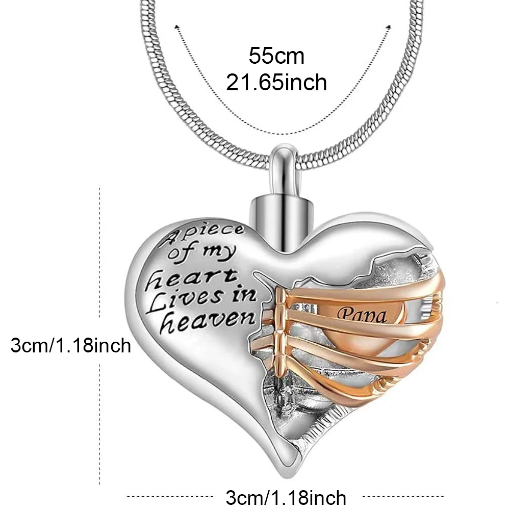 قلادة على شكل جرة حرق القلب للرماد البشري - قطعة من قلبي تعيش في الجنة تذكارات تذكارية مجوهرات جنائزية #2