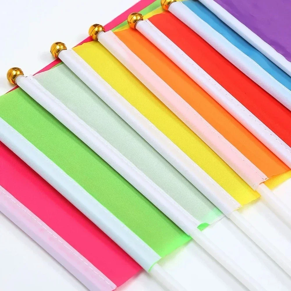(SKY FLAG) Mini-Handflagge in einfarbiger Ausführung, 14*21cm, gelb, blau, schwarz, grün, weiß, rot, einfarbige Handflagge für Partys – Detail 4