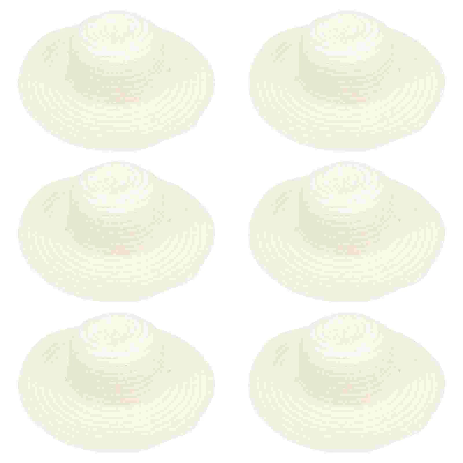 

6 Pcs Kids and Crafts Graffiti Straw Hat Painting Accessory DIY Knitted Hand-painted Woven Kindergarten Supplies Men's