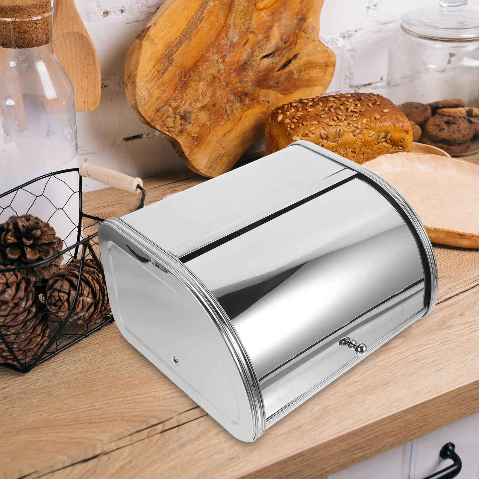 

Proofing Container Bread Bin Countertop Bakery Display Case Kitchen Organisation with