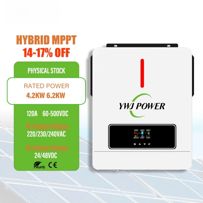 الهجين 4.2kw المزدوج الناتج العاكس للطاقة الشمسية 120A MPPT مايكرو العاكس محول نظام تخزين الطاقة النقية المنزل 60 هرتز تردد واي فاي #1