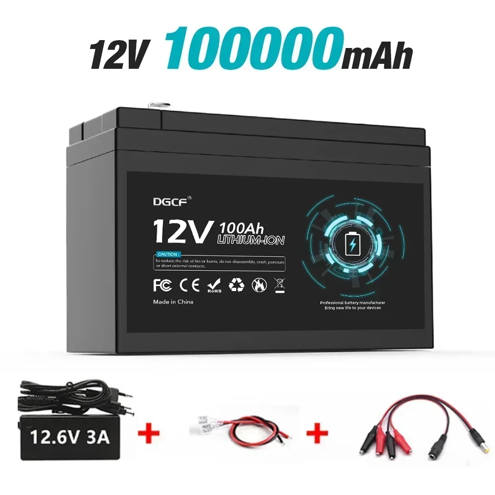 

12V 100mAh 120mAh lithium Battery Pack Lithium Iron Phosphate Batteries Built-in BMS For Solar Boat With 12.6V +Charger HD112801