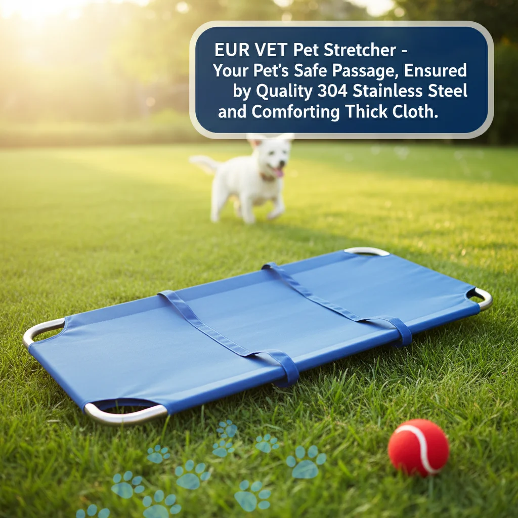 304 Stainless Steel Pet Stretcher - 1200mm in Length, 550mm in Width, with Thick Cloth for Secure and Cozy Pet Handling