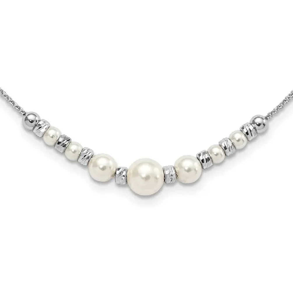 

Exquisite 925 sterling silver pearl necklace AAA5-9mm natural South Sea pearl 18inch