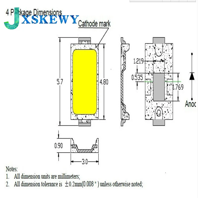 100Pcs 5630/5730-CW/WW 0.5W-150Ma 50-55lm 6500K White Light SMD 5730 5630 LED 5730 diodes (3.2~3.4V)