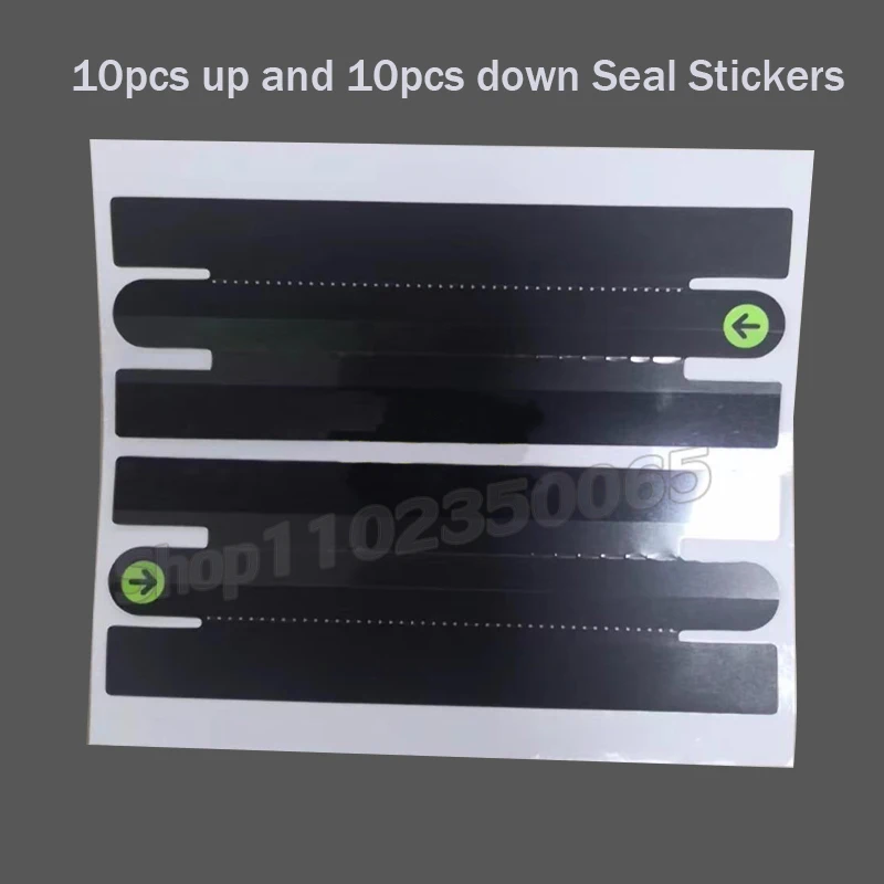 10 buah UP dan 10 buah Down OEM baru kotak telepon kertas stiker segel untuk Apqle IP 13 Pro Max Mini kemasan luar stiker segel pembungkus