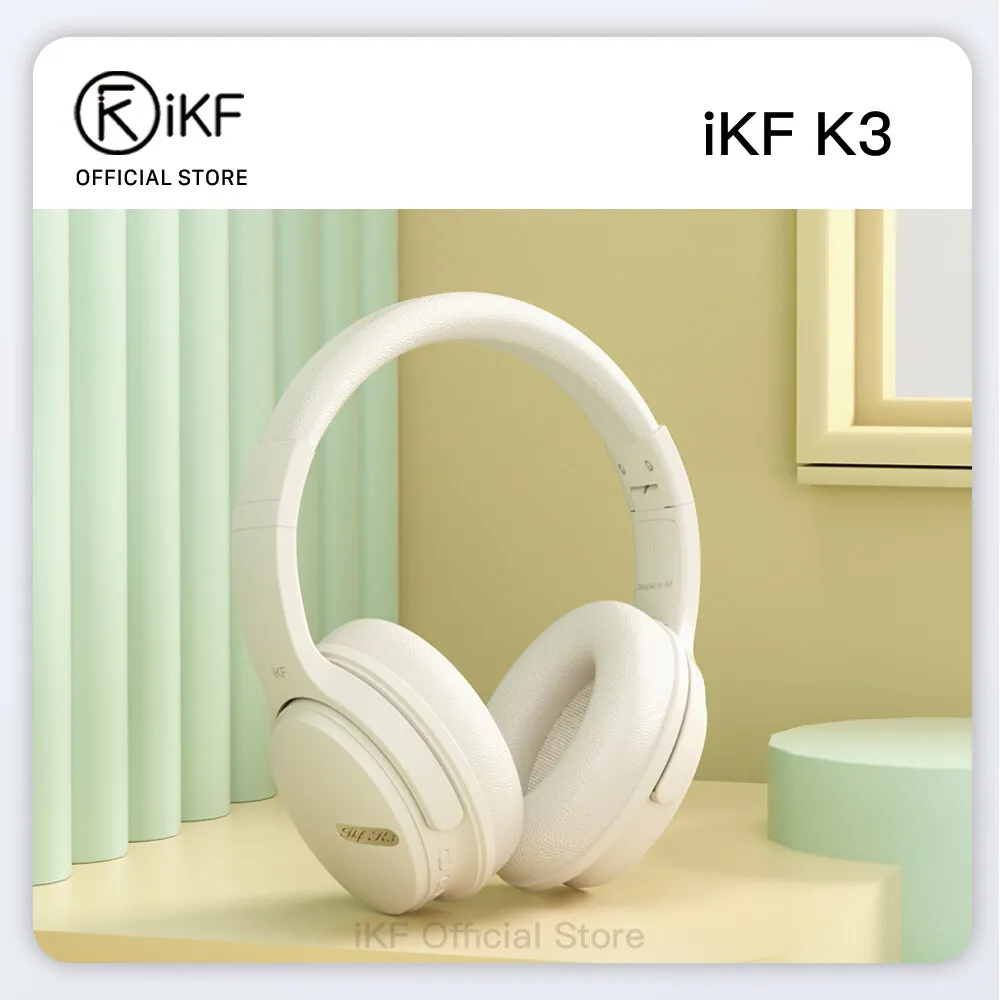 

IKF K3-Wireless Bluetooth-наушники с шумоподавлением, проводная гарнитура с басами и стереозвуком, 50 часов подключения двух устройств