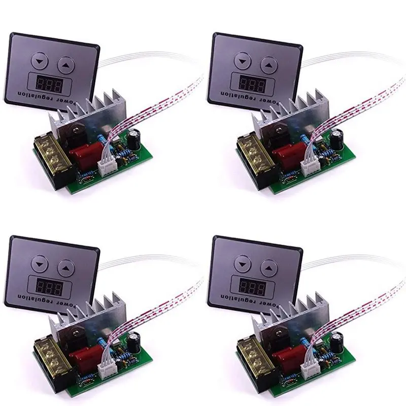 

【NEWLY】4X 4000W 220V AC SCR Voltage Regulator Dimmer Electric Motor Speed Temperature Controller + Digital Meters