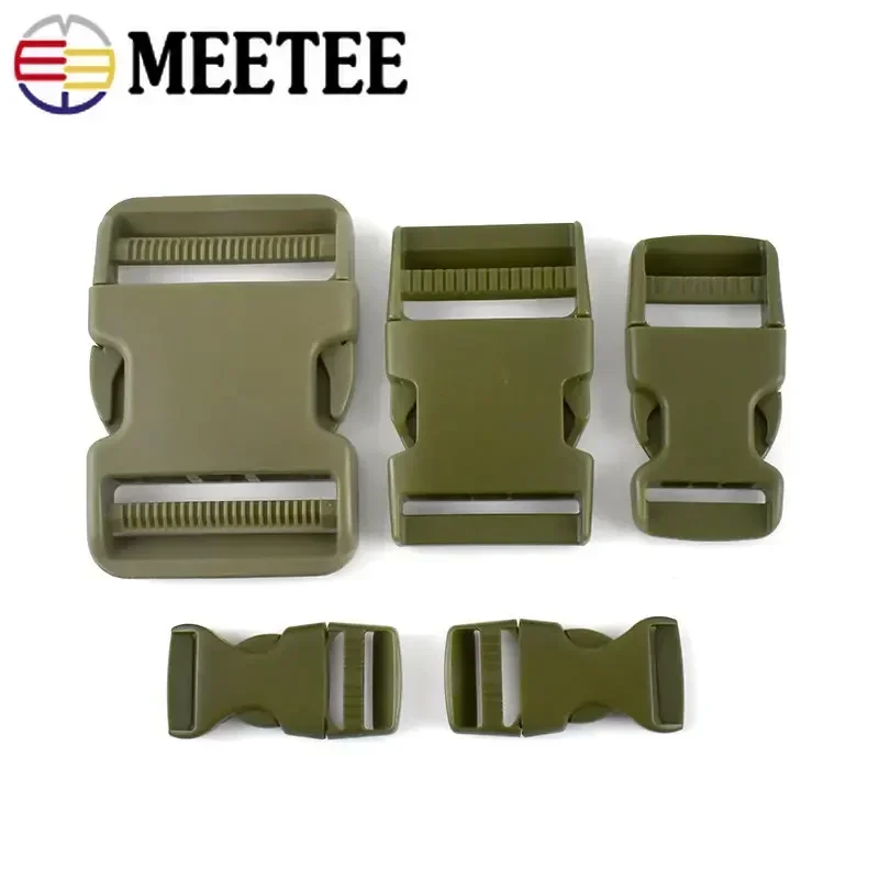 5/10Pcs ArmyGreen Plastic Buckles Side Release Clasp Bag Webbing Adjuster Safety Belt Clip Pet Collar Buckle Sewing Accessories