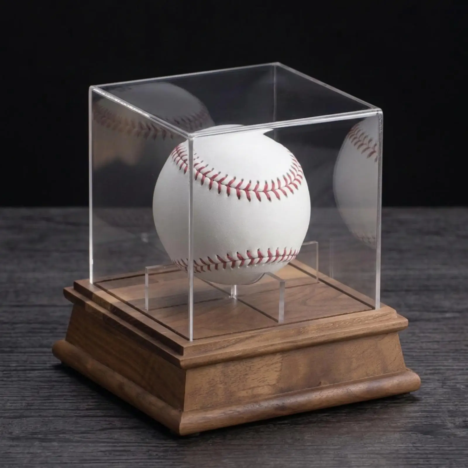 Baseball Display Container Square Baseball Display Box Elegant for Office