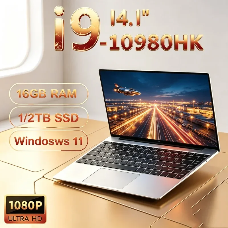 Intel Core I9 10980HK Compact Laptop 14.1" 32GB RAM 2TB SSD Gaming PC Office Study Computer PC Windows 11 1920x1080 HD