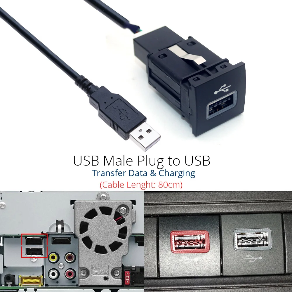 Car 4 6Pin USB Cable Adapter For VW Golf 6 Jetta 5 MK5 Scirocco
