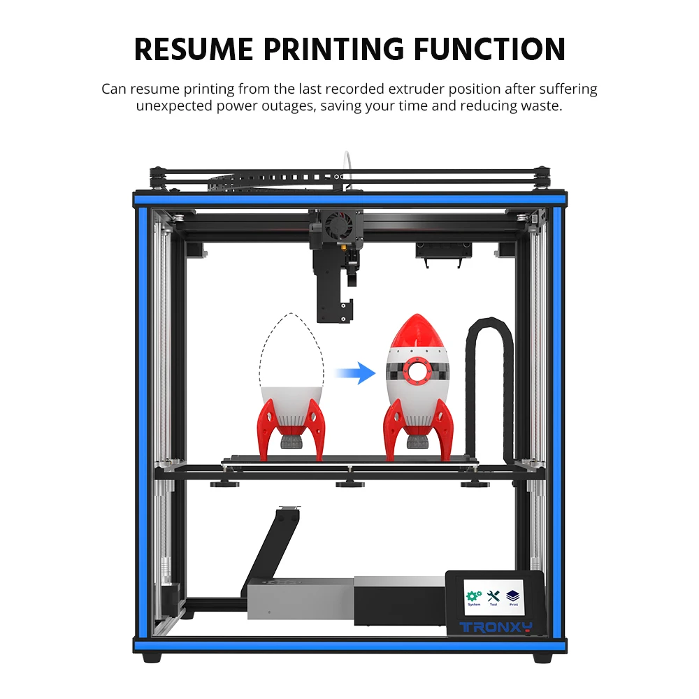 Imagem -02 - Tronxy X5sa Pro Fdm Impressora 3d 330*330*400 mm Tamanho de Construção Tmc2225 Drive Mainboard Impresoras 3d Titan Extrusora Impressão Impressora 3d