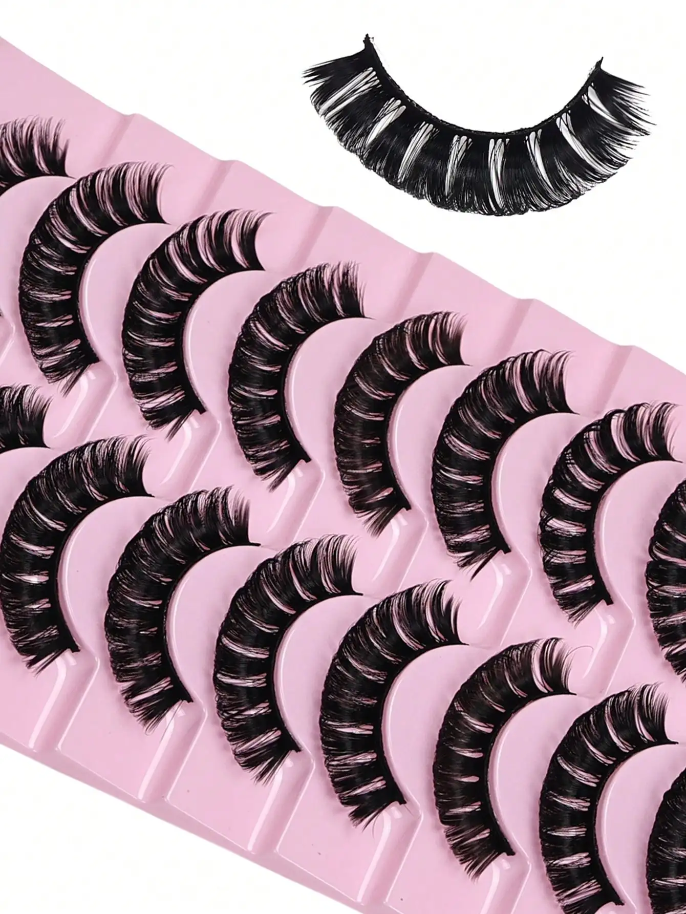 Natürliche Fuchsaugen-Wimpern 10 Paar DD-Curl Russische 3D-Nerzwimpern-Verlängerungen – Detail 2
