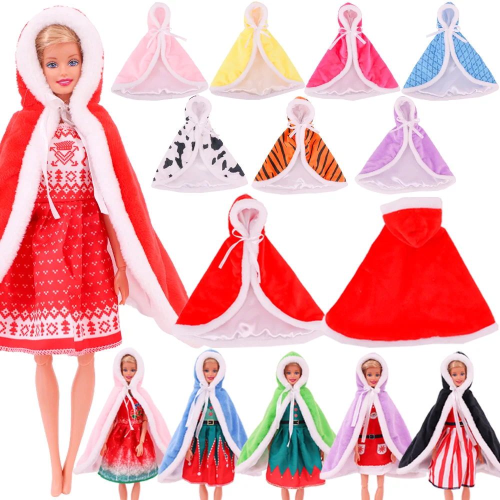 12 Styles Solid Color Pop Doll Cloak Doll Clothes For 11.8Inch Doll&BJD&30CM Christmas Doll Clothing Accessories Girl's Toy Gift