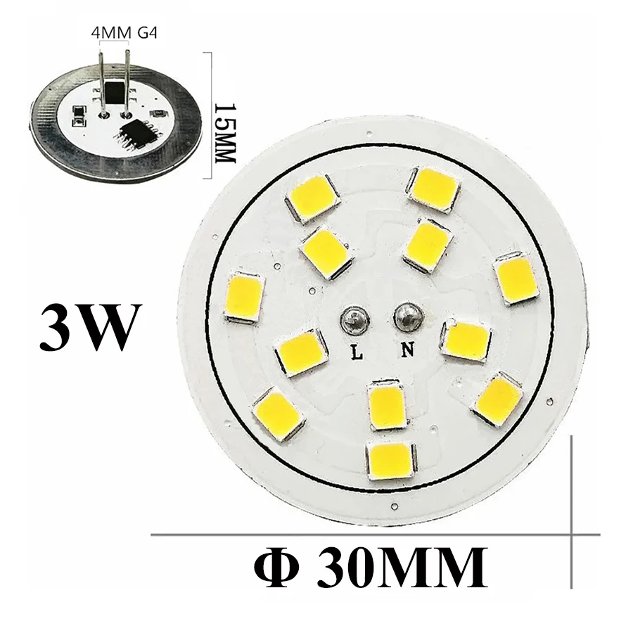 10PCS AC220V G4 Led Bulb 5730 2835 SMD Lamp CRI90 2W 3W 5W 9/10/15Leds 180 Degree 4000k CCT Marine Camper for Crystal Chandelier