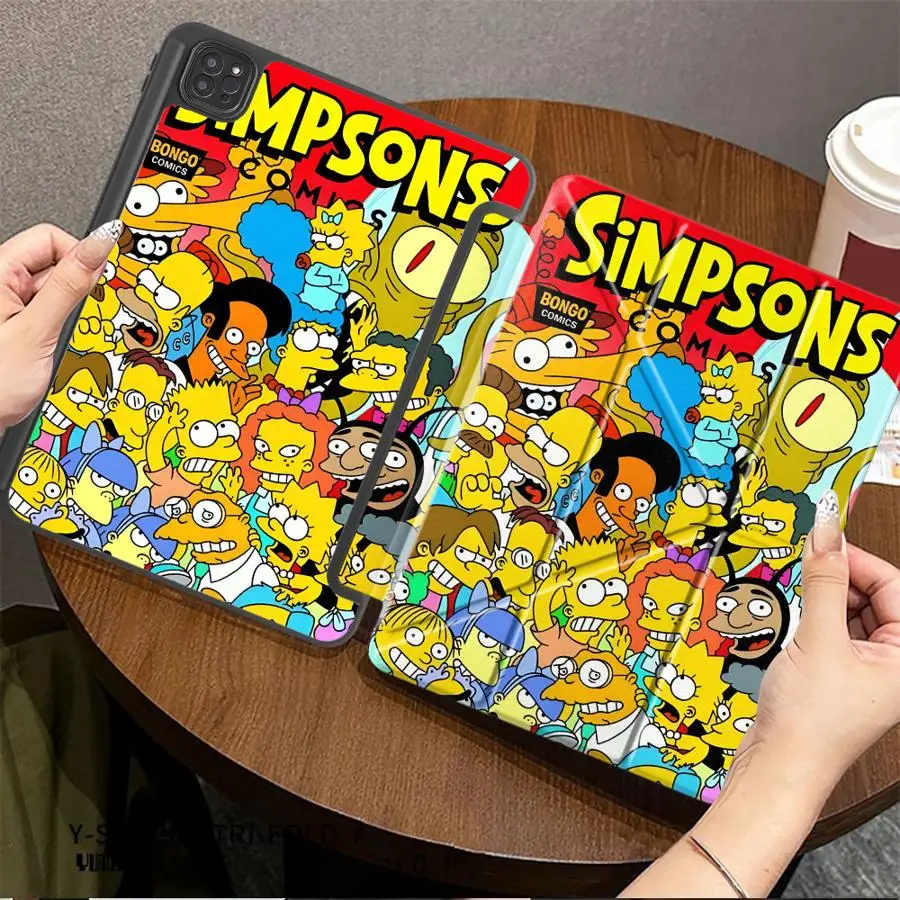 Cartoon The Simpsons Holder Cover Tablet Case For iPad Pro 2025 Air 4 5 M3 M2 1 2 M4 11inch Pro 11th 10th 9th 8th 7th 12.9inch