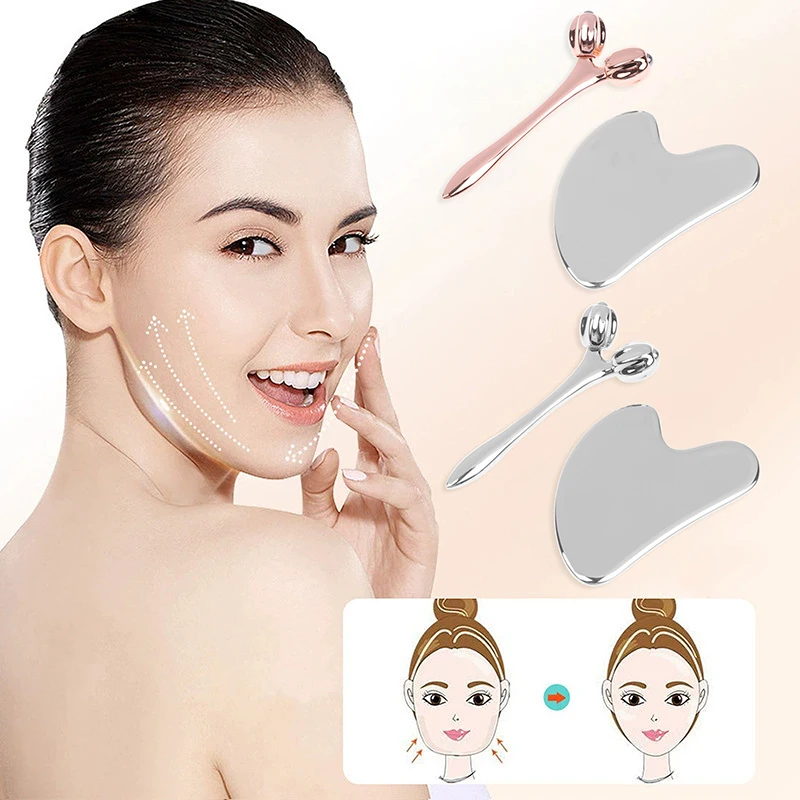 أداة Gua Sha للوجه ثلاثية الأبعاد مدلك العين مدلك تجميل الوجه للهالات السوداء أكياس العين العضلات