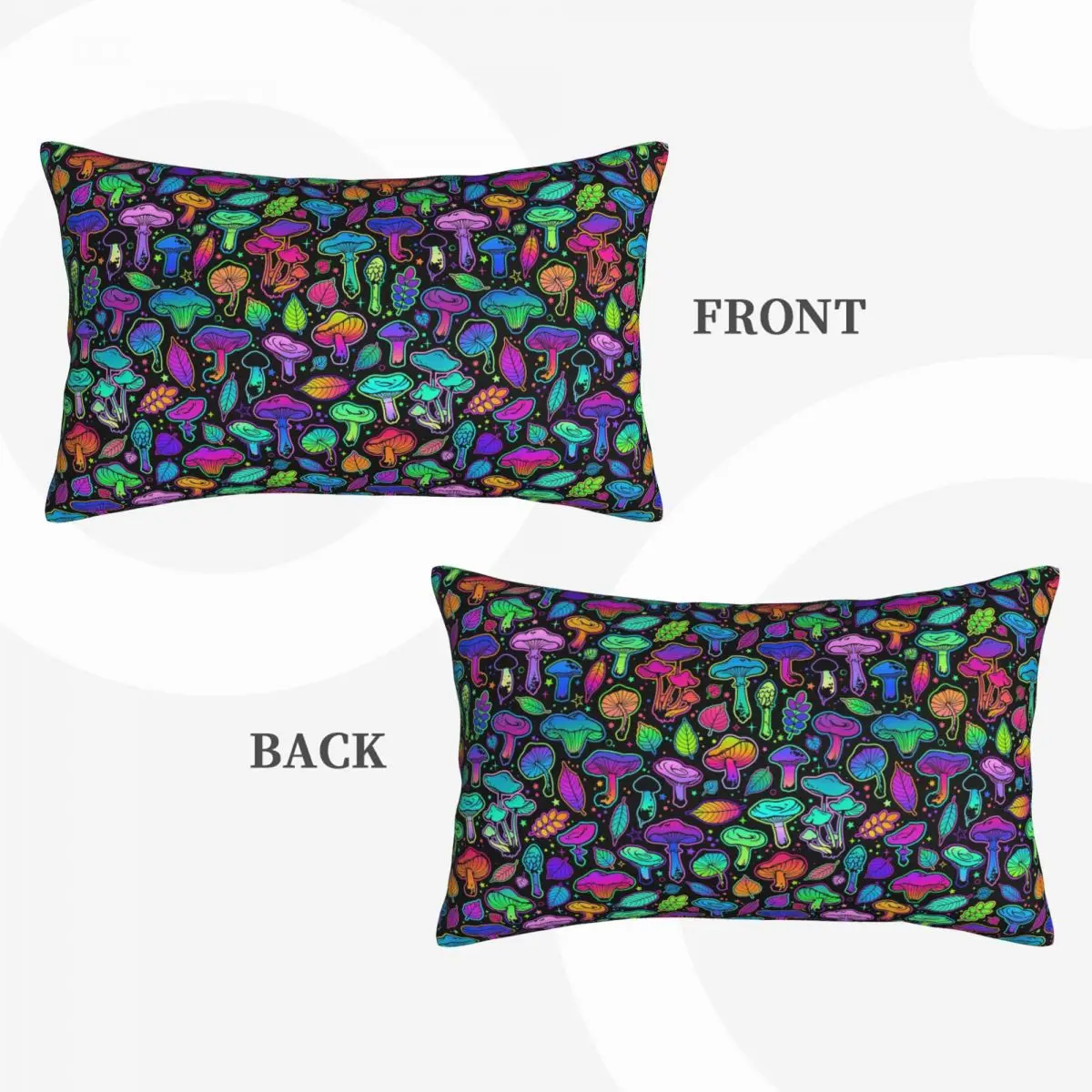 Psychedelic Magic Rainbow Mushrooms Trippy Mushroom Rectangle Pillowcase Cushion Cover Decor Bedroom Bed Home Throw Pillow