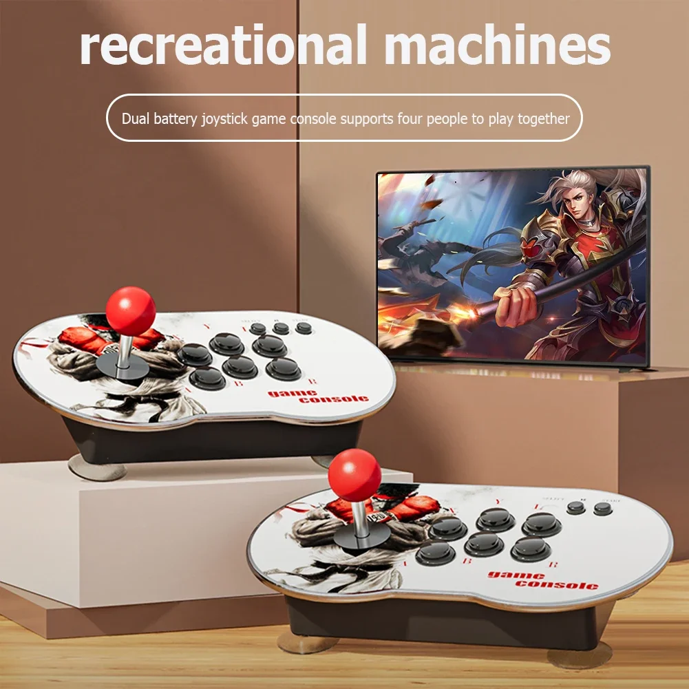 New Classic Retro TV double rocker console game console double battery fighting PS1 HD 4K arcade 10000 game TV Projector Monitor - Image 4