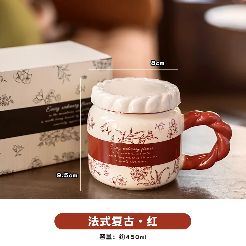 Vintage keramische mokken Niche Design koffiemokken Home Couples Cup voor vrouwen verjaardagscadeau