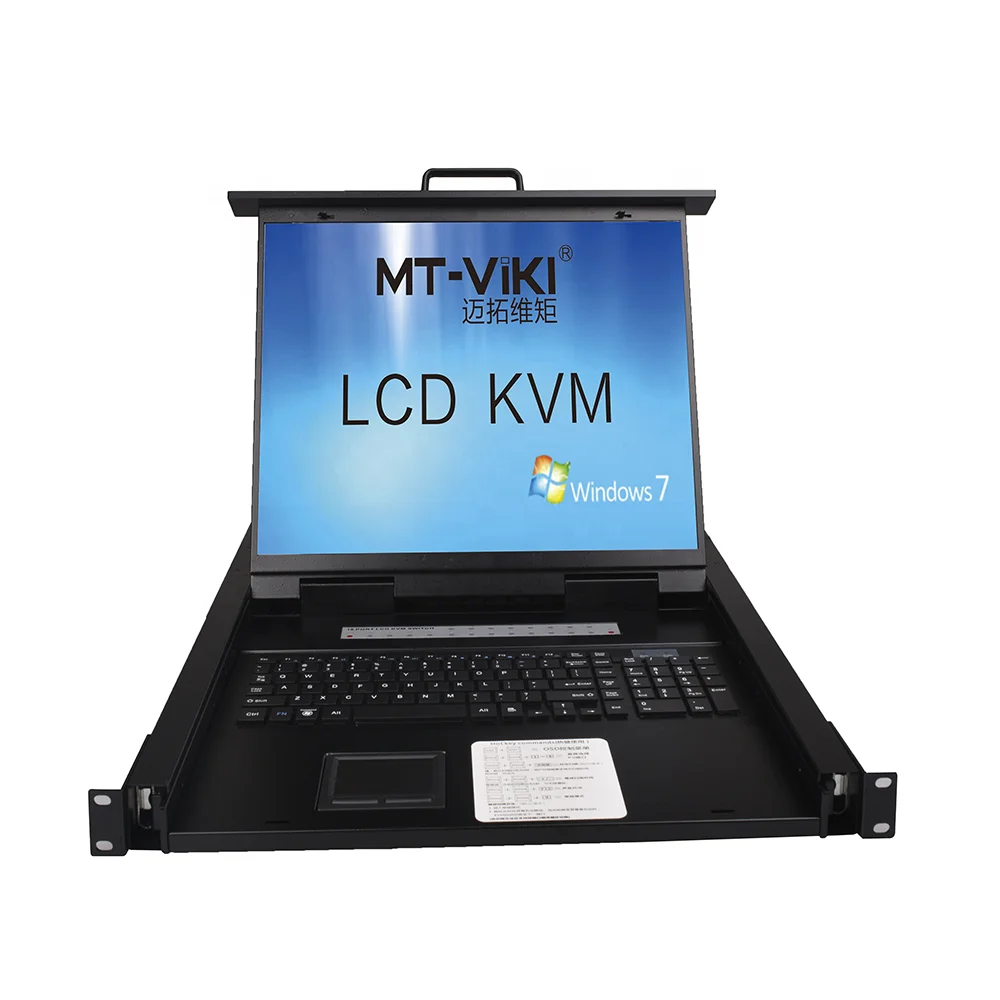 19'' LCD IP KVM Switch 16 Port VGA  16x1 1U Rack LED KVM Switch Console Over Remote IP
