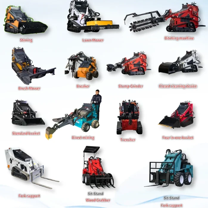 رسوم الشحن EPA Euro5 Dingo Skeed Steer Minicargador disel جرافات انزلاقية صغيرة كهربائية صغيرة انزلاقية التوجيه محمل المسار #6