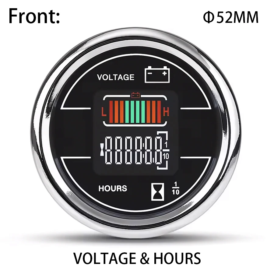 2 IN 1 Dual Gauge 12V DC 52MM Fuel Level Meter Voltage Meter Water Temperature Meter Oil Temp Meter for Auto Car Turck Universal view 4
