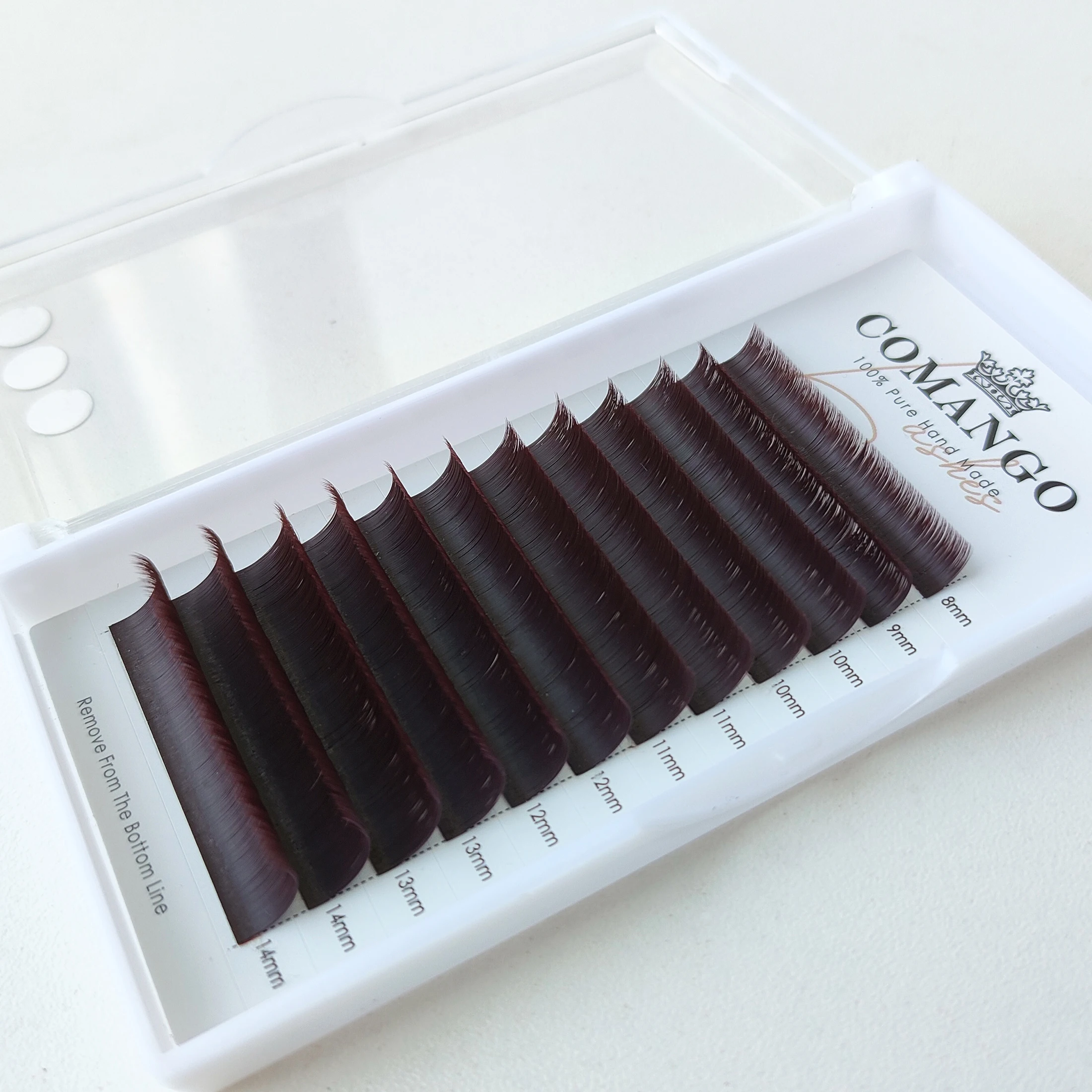 COMANGO Chocolate Brown Lashes 3d 6d 8d Self-Blooming Russian Volume Fans Colored Easy Fan Eyelashes Fast Shipping Bulk Lashes