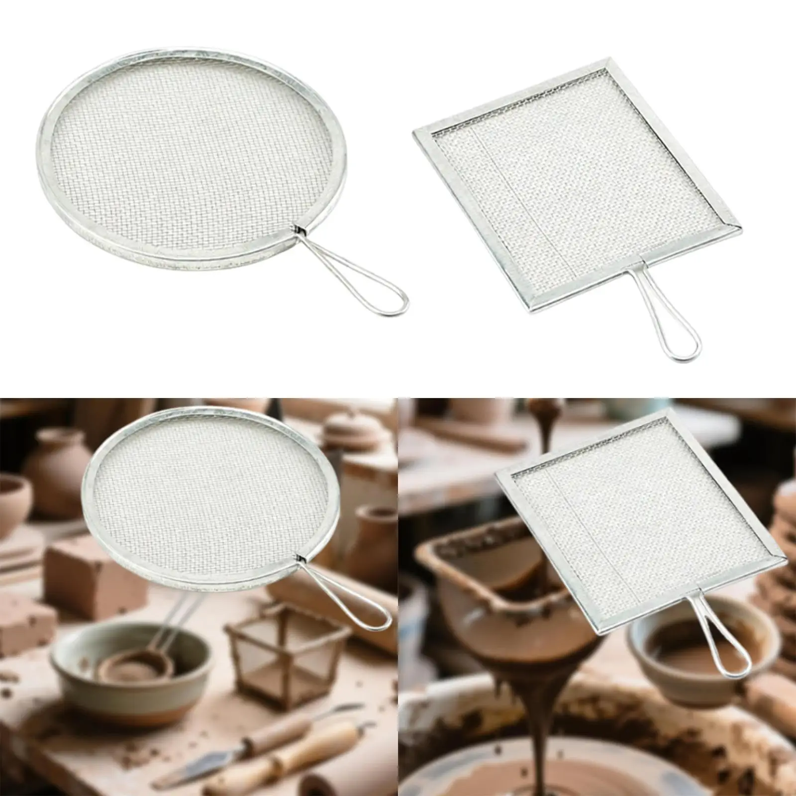 Ceramic Glaze Filter Mesh,Lightweight,Sturdy,Glaze Mud Strainer,Sifter,Stainless Steel Fine Mesh for Filtering Art Supplies