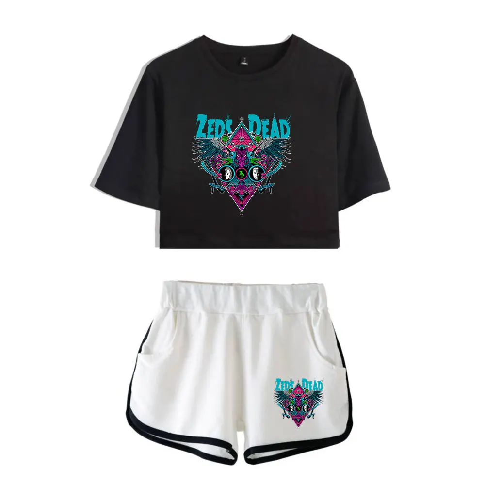 Zeds Dead Altered StatesTour Vintage 90s logo Merch Tops Fashion Two Piece Set Shorts+Lovely TShirt Streetwear Harajuku Outwear