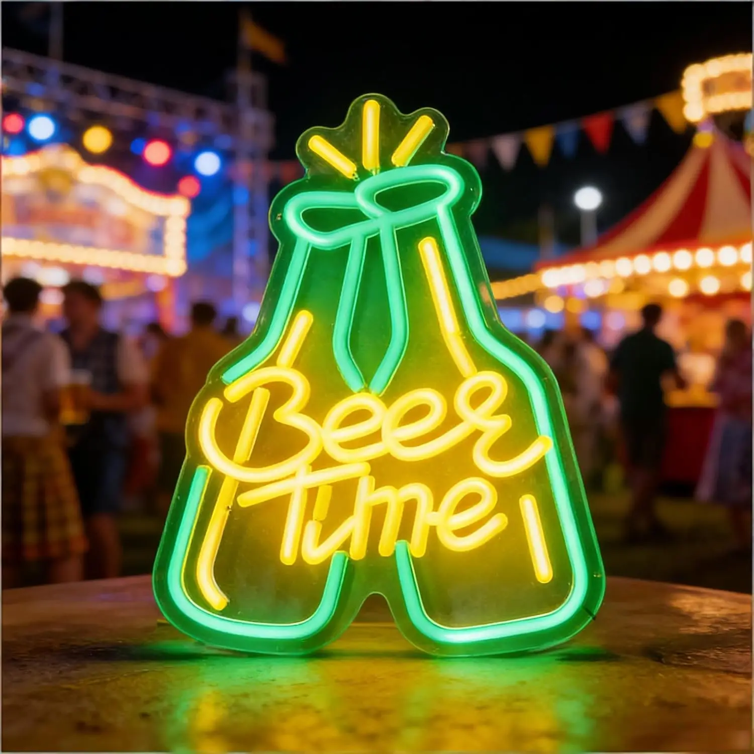 Beer Time Beer Bottle Neon Sign USB LED Neon Light Wall Decor For Bar Pub Man Cave Party Club Home Wall Art Beer Lover Gift