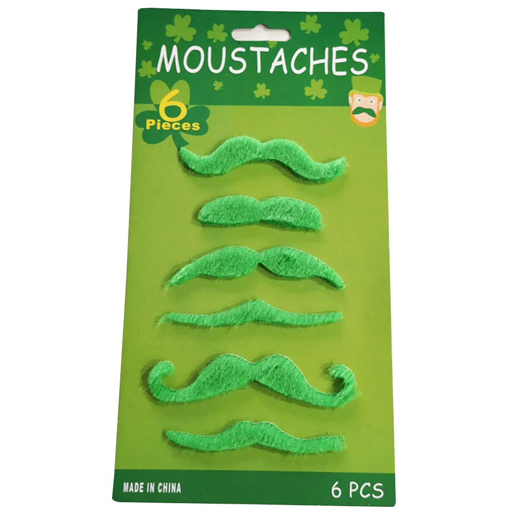 

36pcs Green Fake Beard for Cosplay Party Mustache Patrick Day Photo Props Mustaches Kit Fiber Pcs Set