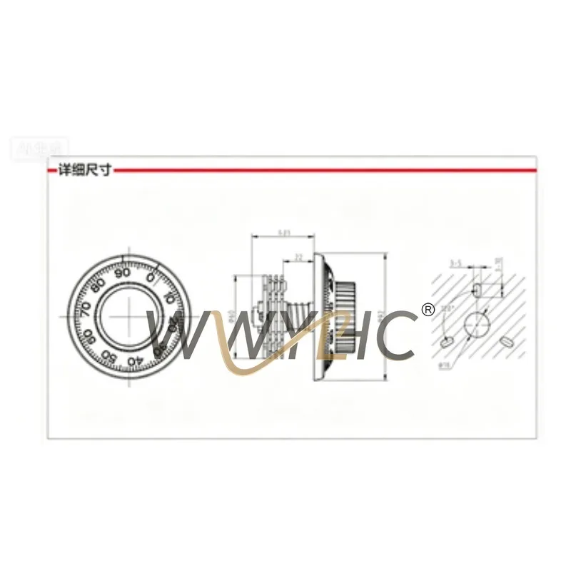 Retro Mechanical Combination Lock, Four Lock Plate Safe Treasury Lock for Deposit Box/Filing Cabinet/Collection Cabinet