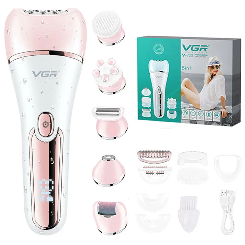 Originele VGR Elektrische Vrouwen Epilator Vrouwelijke Scheerapparaat Been Lichaam Ontharing Lip Kin Ontharingscrème Dame Bikini Trimmer Gezichtshaar Re