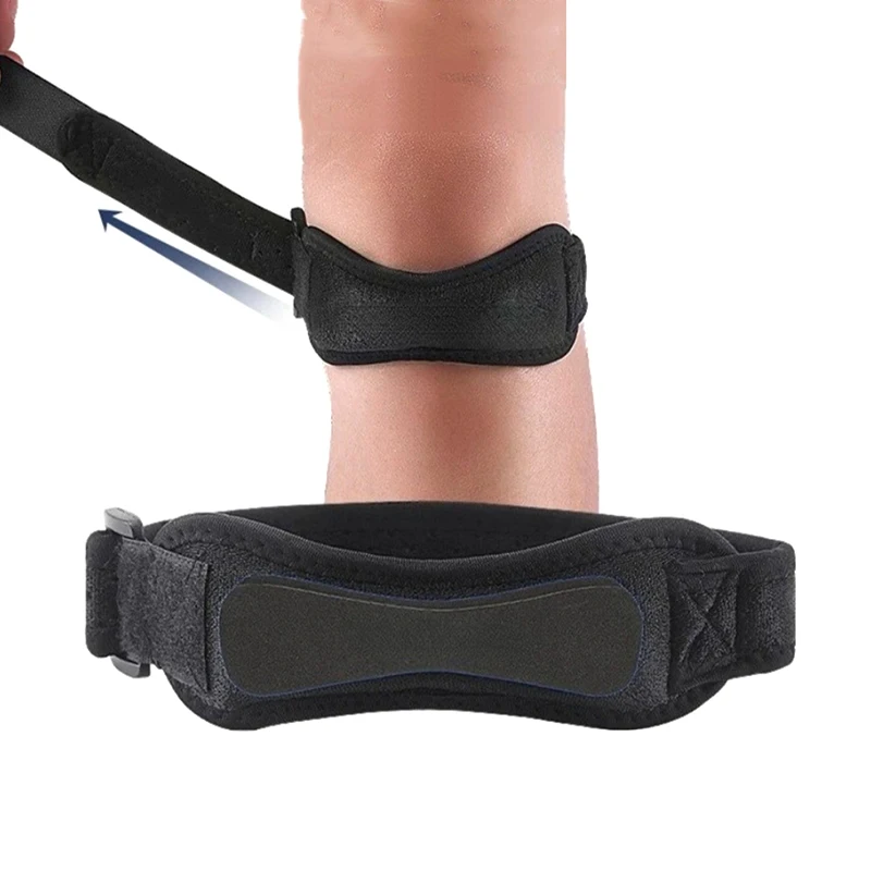 Adjustable Eva Soft Pad Knee Strap Patella Tendon Protector Running Cycling Gym Sports Knee Support Compression Wrap Unisex Pain