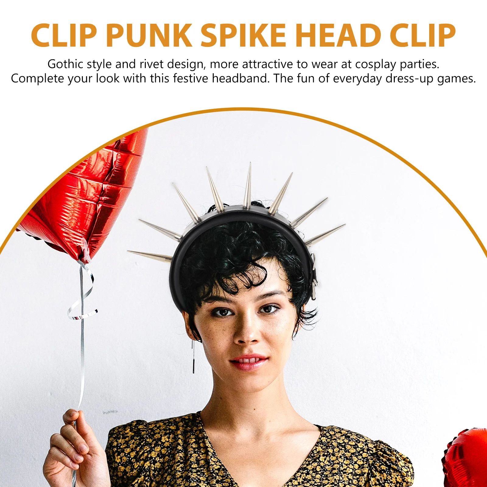 

Studded Headband Punk Hair Accessories Design Vintage Rock Festival Metal Women Pointed Hoop Band Lightweight