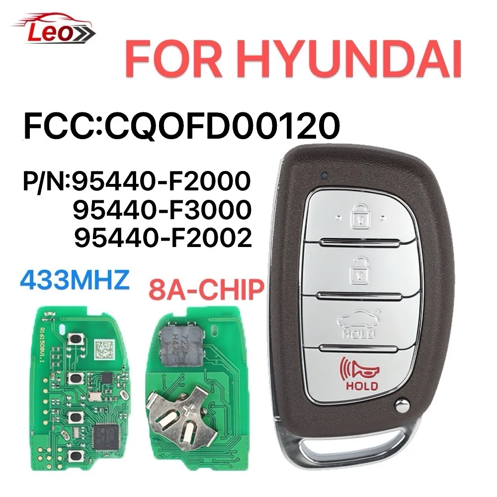 

Leo For Hyundai Elantra 2016-2019 95440-F2000/F3000, 2019-2020 95440-F2002,FCC:CQOFD00120 433MHZ ID:8A-CHIP